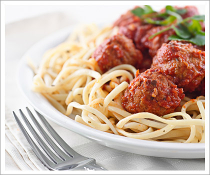 Spaghetti and meatballs||||