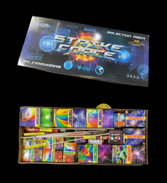 STRIKE FORCE SELECTION BOX - 34 Piece premium selection box with free sparklers. £50