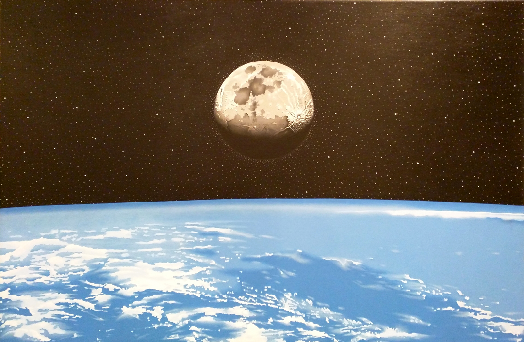 Luna A Terra (Oil on Canvas, 24"x36")