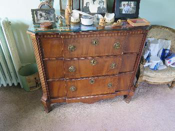 Dutch mahogany breakfront commode
