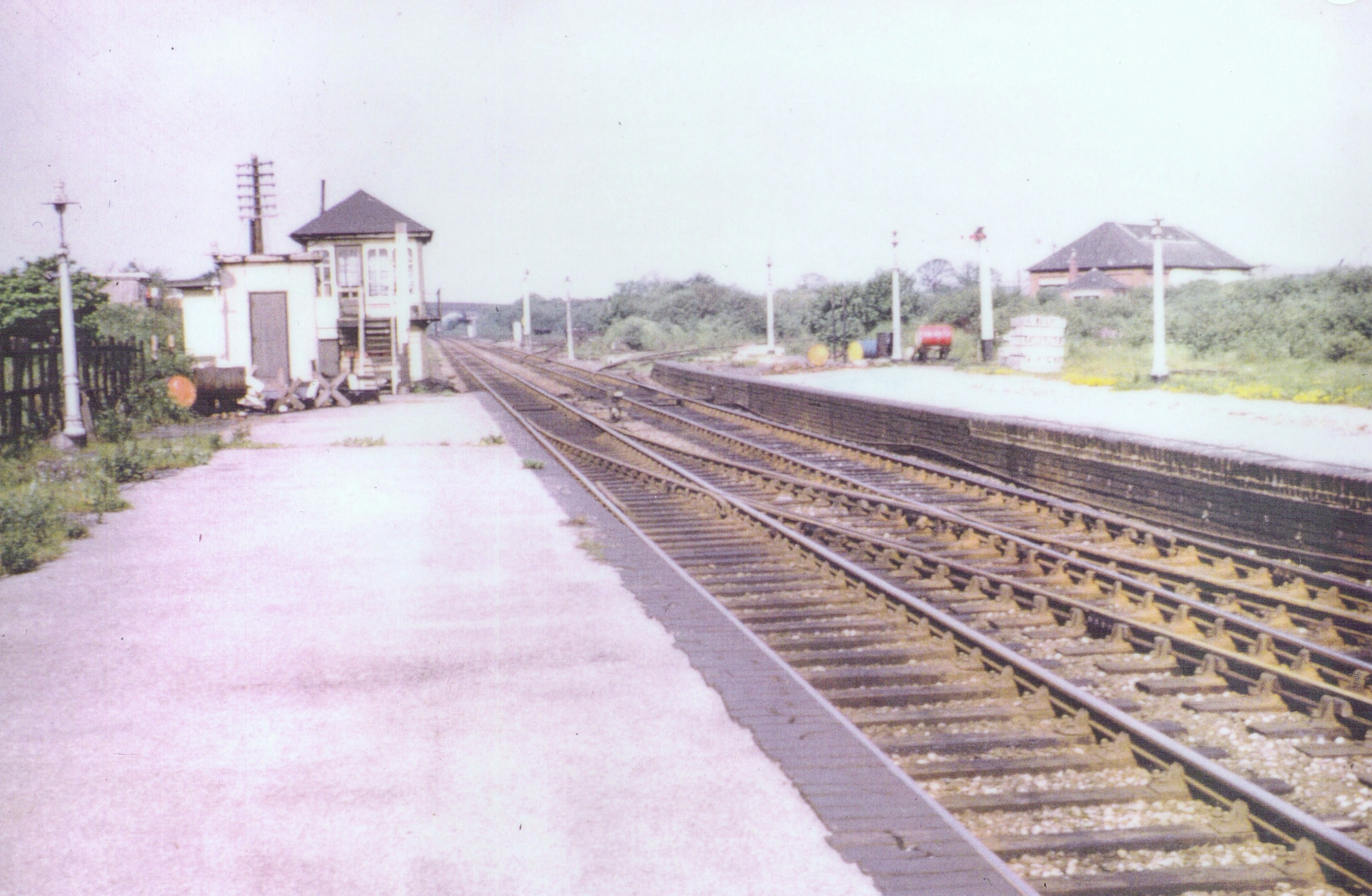 Signal Box.  view along track towards Walsall