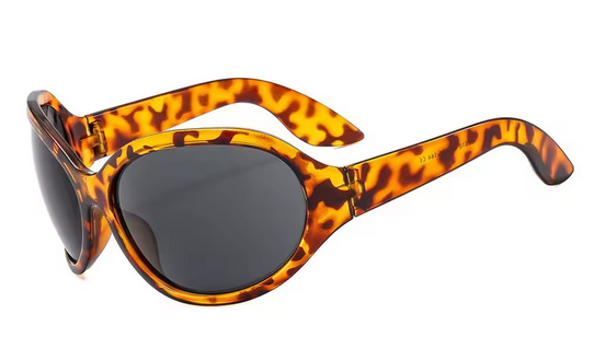 Vintage UV400 unregelmäßige Sportsonnenbrille. Übergroße Sonnenbrillen im Y2K-Stil. Sonnenbrillen für Damen