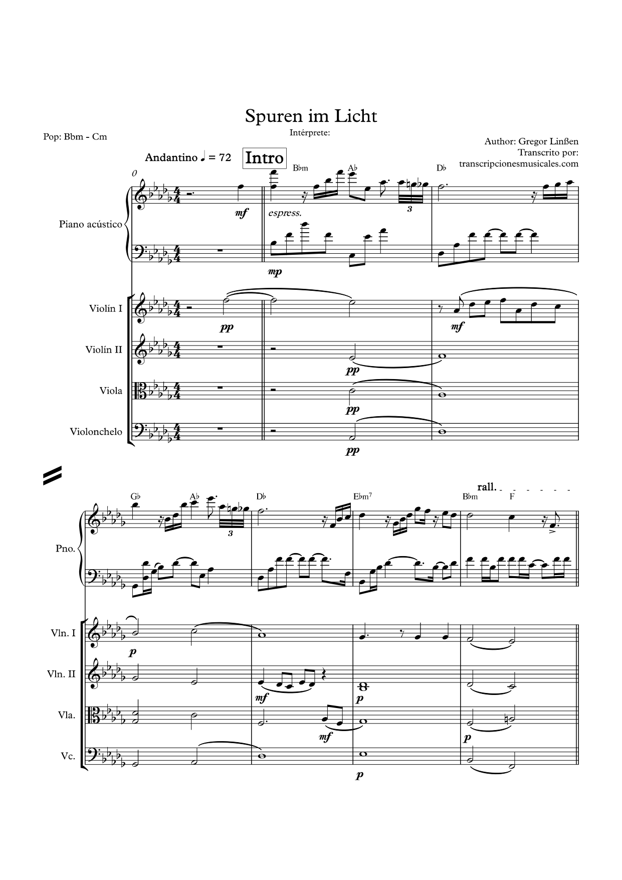Spuren im Licht - partitura hoja 1 Spuren im Licht - partitura hoja 1