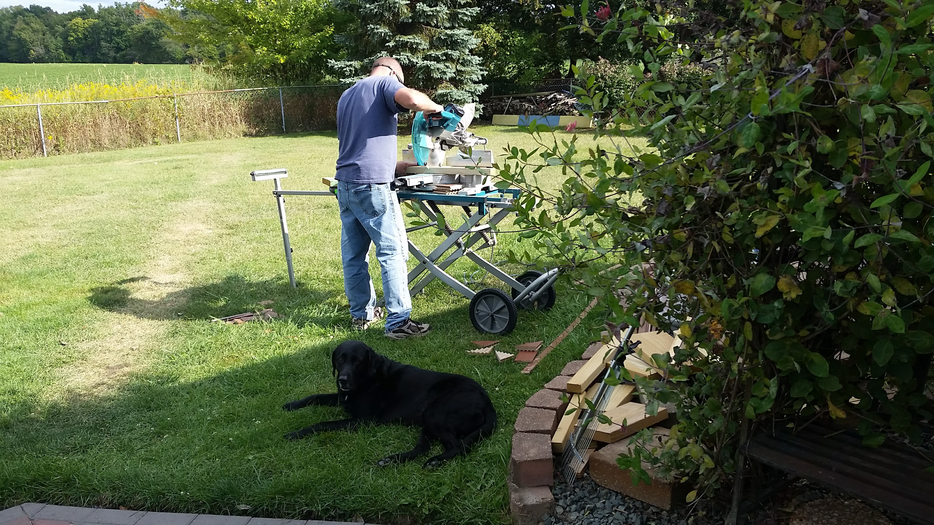 Working on the new deck this past summer