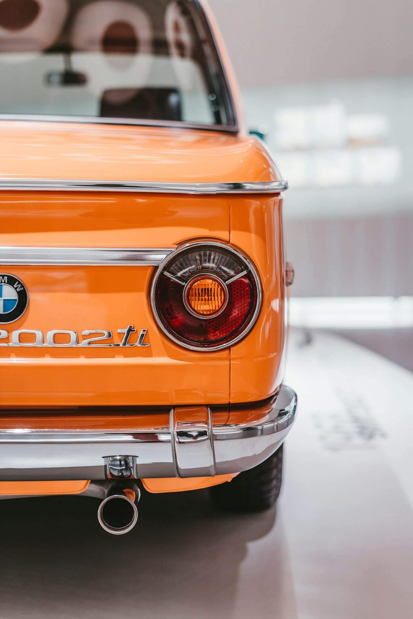 an old orange bmw 