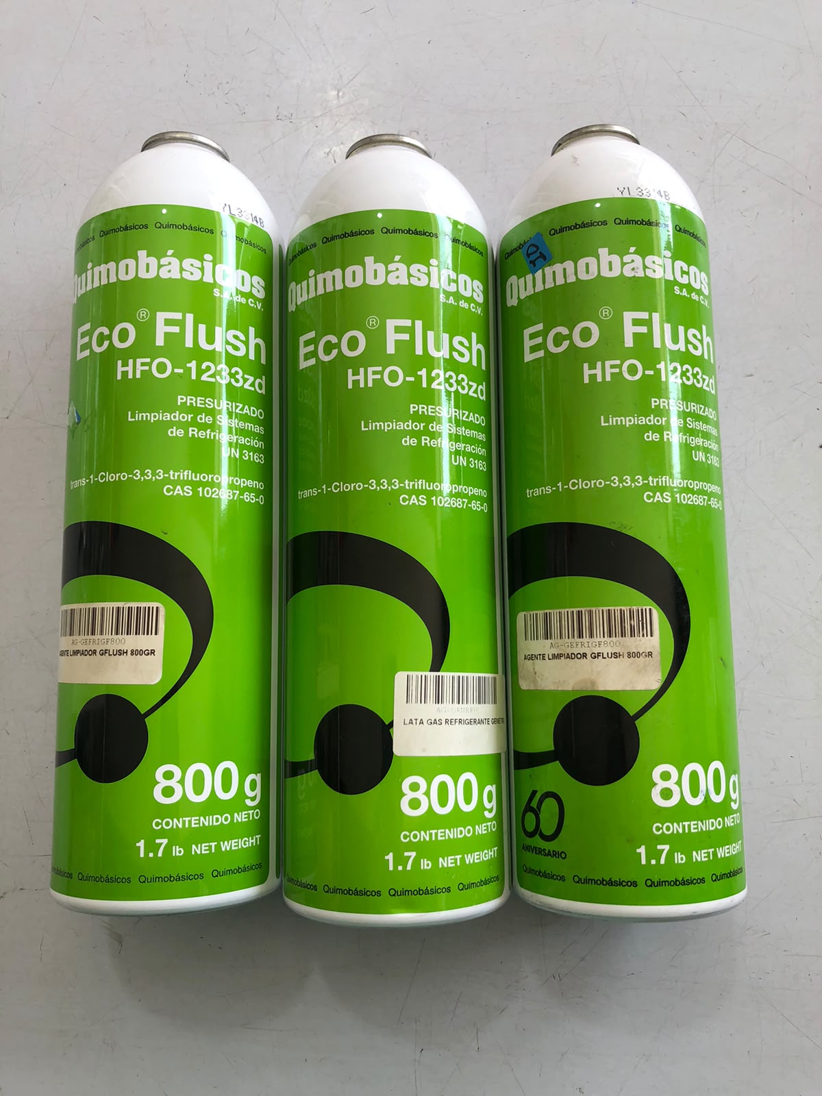 Gas refrigerante 141b
EcoFlush
1 kilo