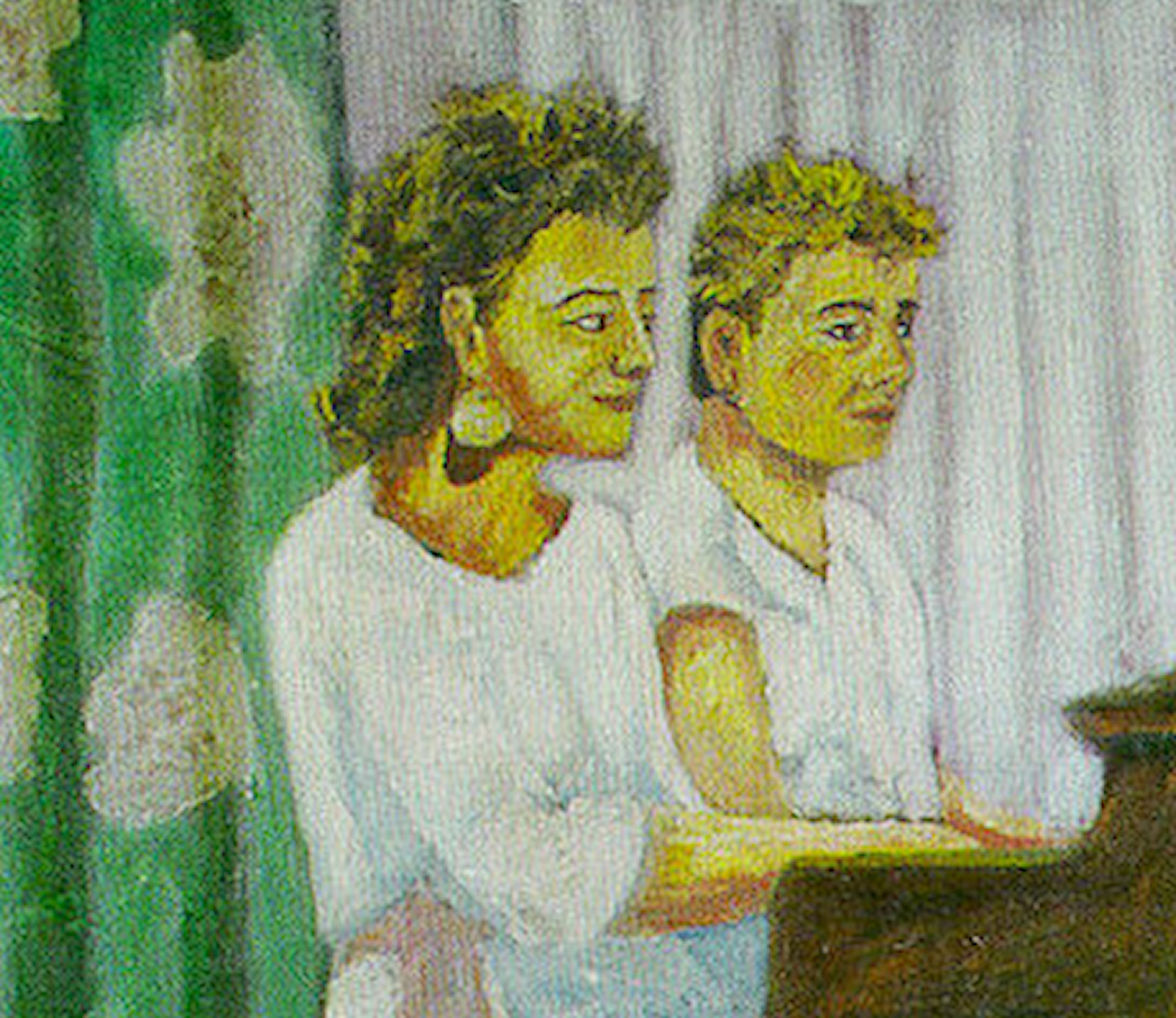 Op-016 DUET 17 in x 20 in Oil on Linen 1992