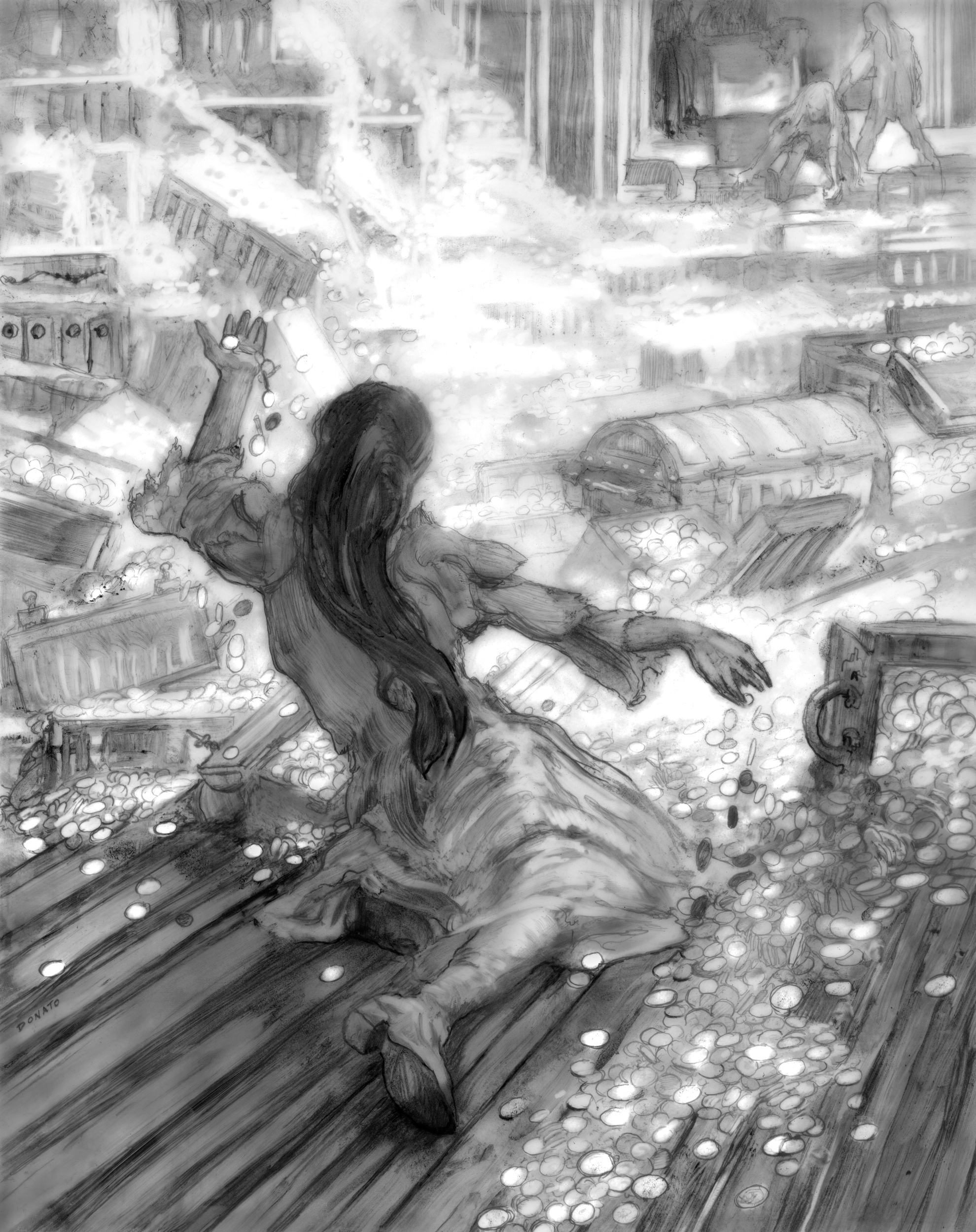 Spinning Silver - Spinning Gold
14" x 11". Graphite on Duralar 2019