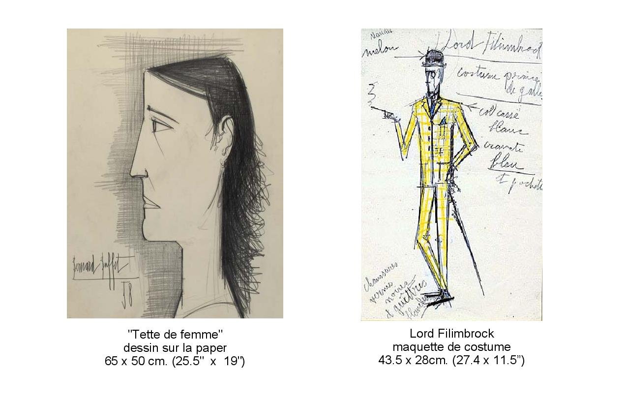 Drawings of Tette de femme and Lord Filmbrock maguette de costume