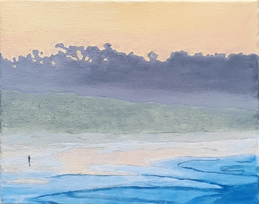 Op-102 ASILOMAR BEACH 8x10 oil on Canvas 2024 private collection