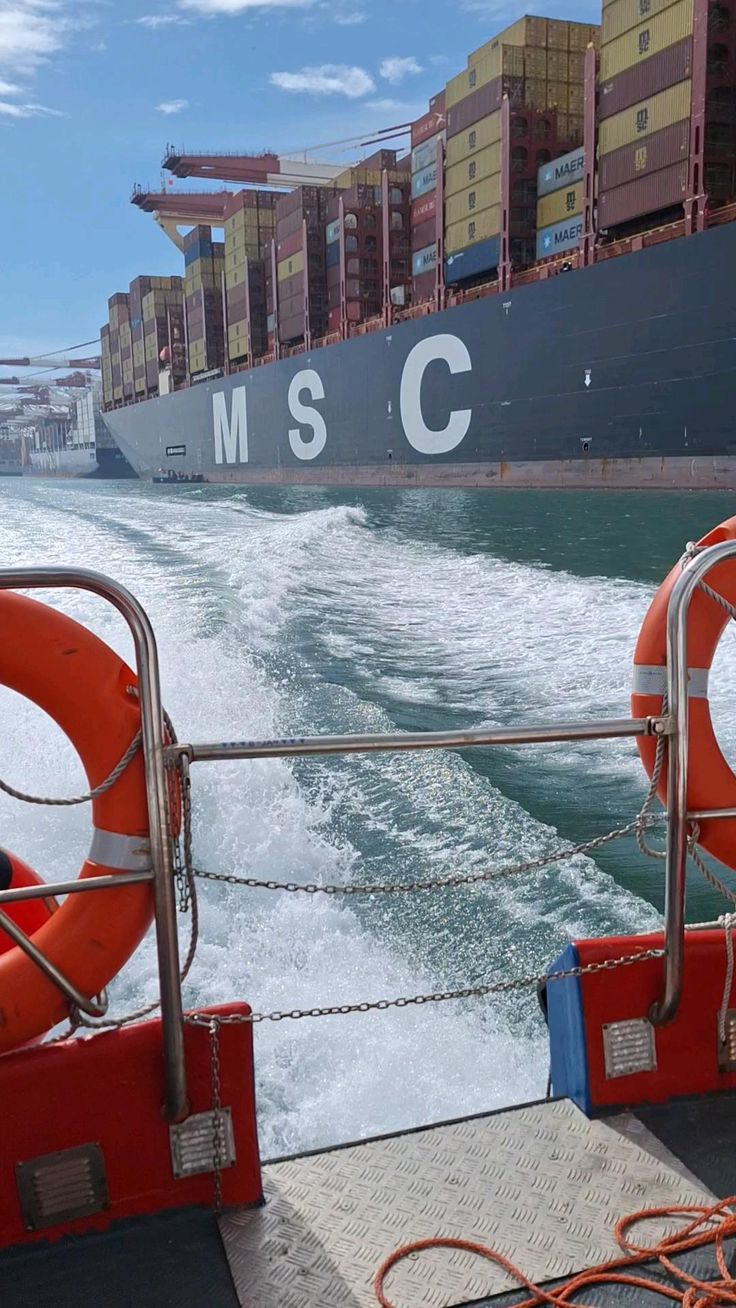 Camión rojo viajando por una autopista rodeada de vegetación al atardecer.