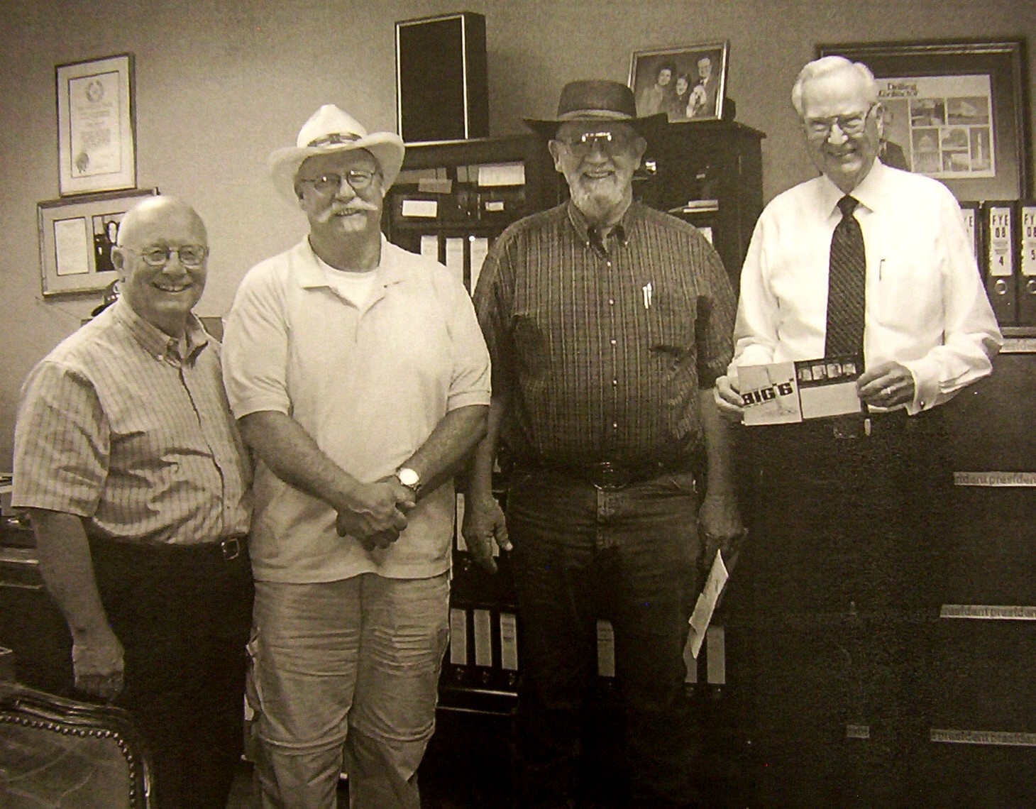 (From Left to Right) Founder Buddy Andres sons: Don Andres; George Andres; Jim Andres; and Chester B. Benge, Jr. Big "6" President.