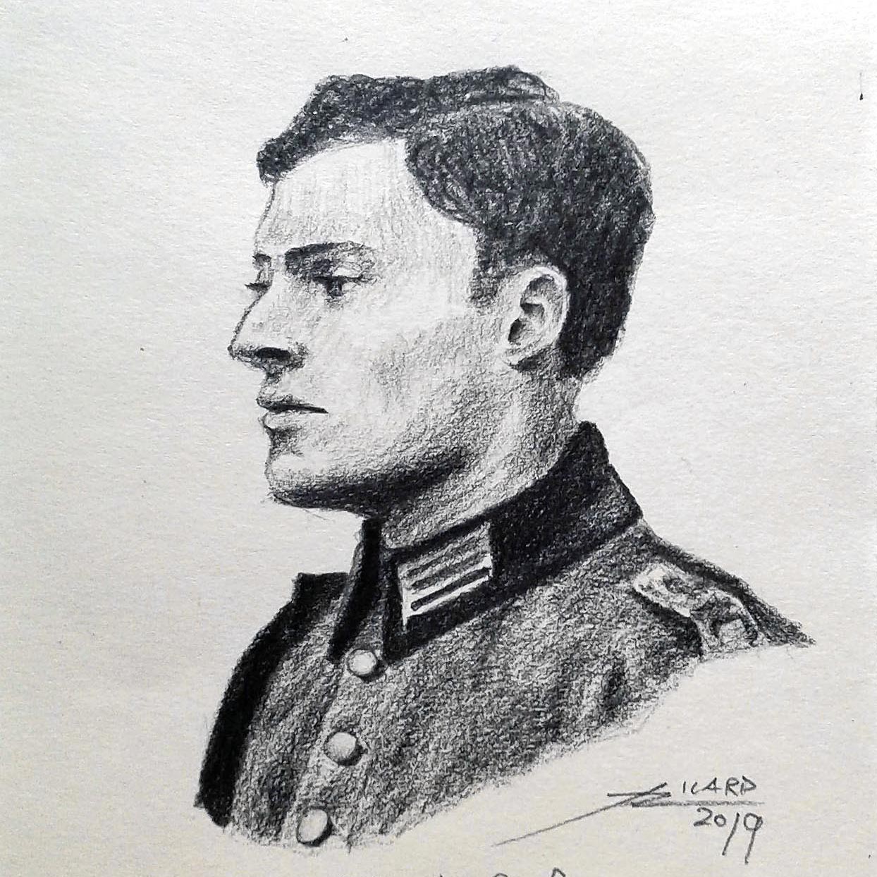 Stauffenberg. Lápiz de grafito, 2019