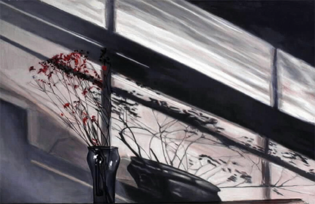Painting of flowers in a vase