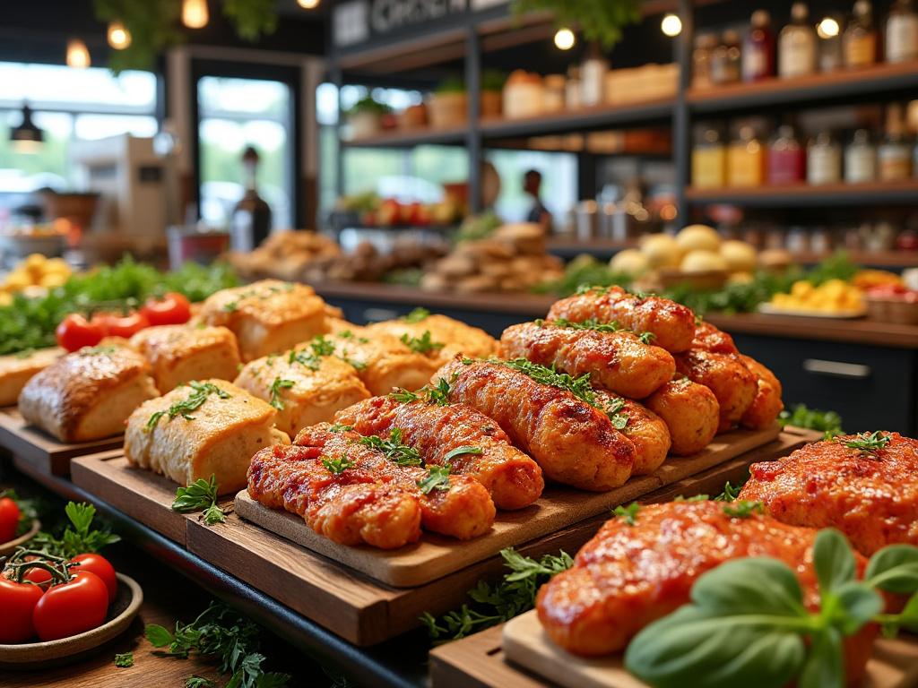 Variedad de panes y bollos caseros con hierbas frescas en una panadería gourmet. Variedad de panes y bollos caseros con hierbas frescas en una panadería gourmet.