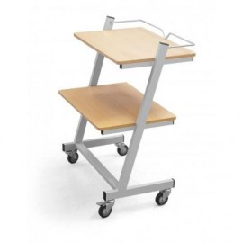 MESA CARRO PARA EQUIPOS MÉDICOS.
Estructura metálica
Elaborado en tubo cuadrado 
Cubiertas  de melamina.
Para electrocardiógrafos, ecógrafo, monitores fetales.