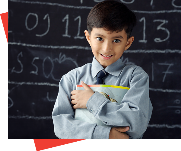 Kid in school uniform