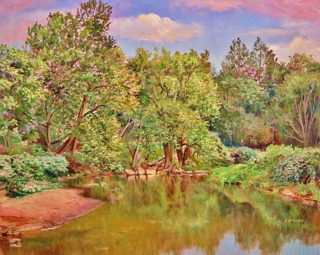 At Seneca Creek, 16" x 20" Oil  on Canvas