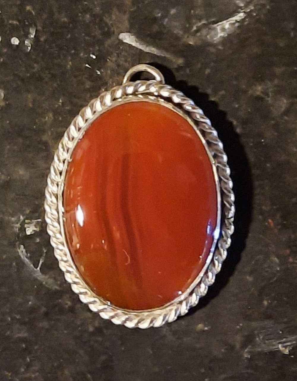  JPn006a CARNELIAN TWIST Carnelian and Sterling  Silver 