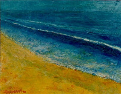Op-033 PACIFIC 16 in x 20 in Oil on Linen 1990 private collection