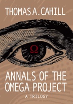 "Annals of the Omega Project" book cover, showing an omega symbol reflected in the pupil of a human eye