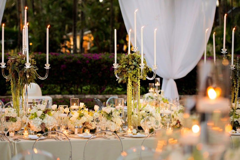 Flower and Candlelabra Centerpieces
