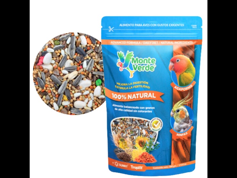 TP-7839 ALIMENTO 
MONTE VERDE NINFAS Y 
AGAPORNIS 500G