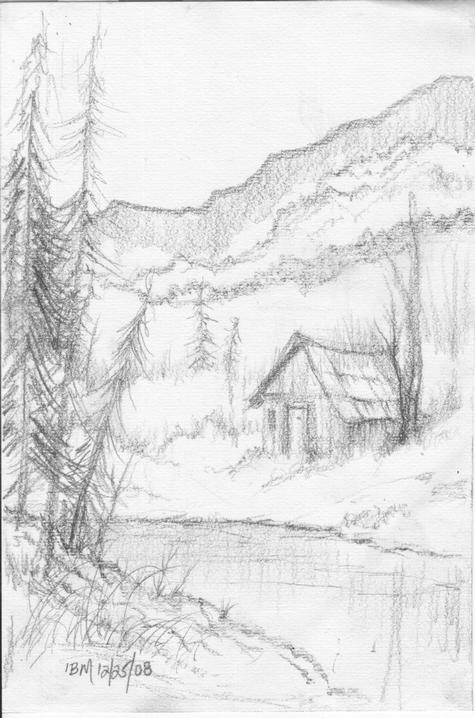 cabin by stream ©ibm 12-25-08