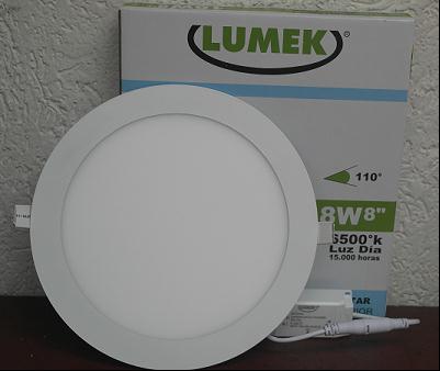 Panel LED SLIM 18W 8" /85-265V 
6500K Redondo Sobreponer 
Lumek  Código 15024