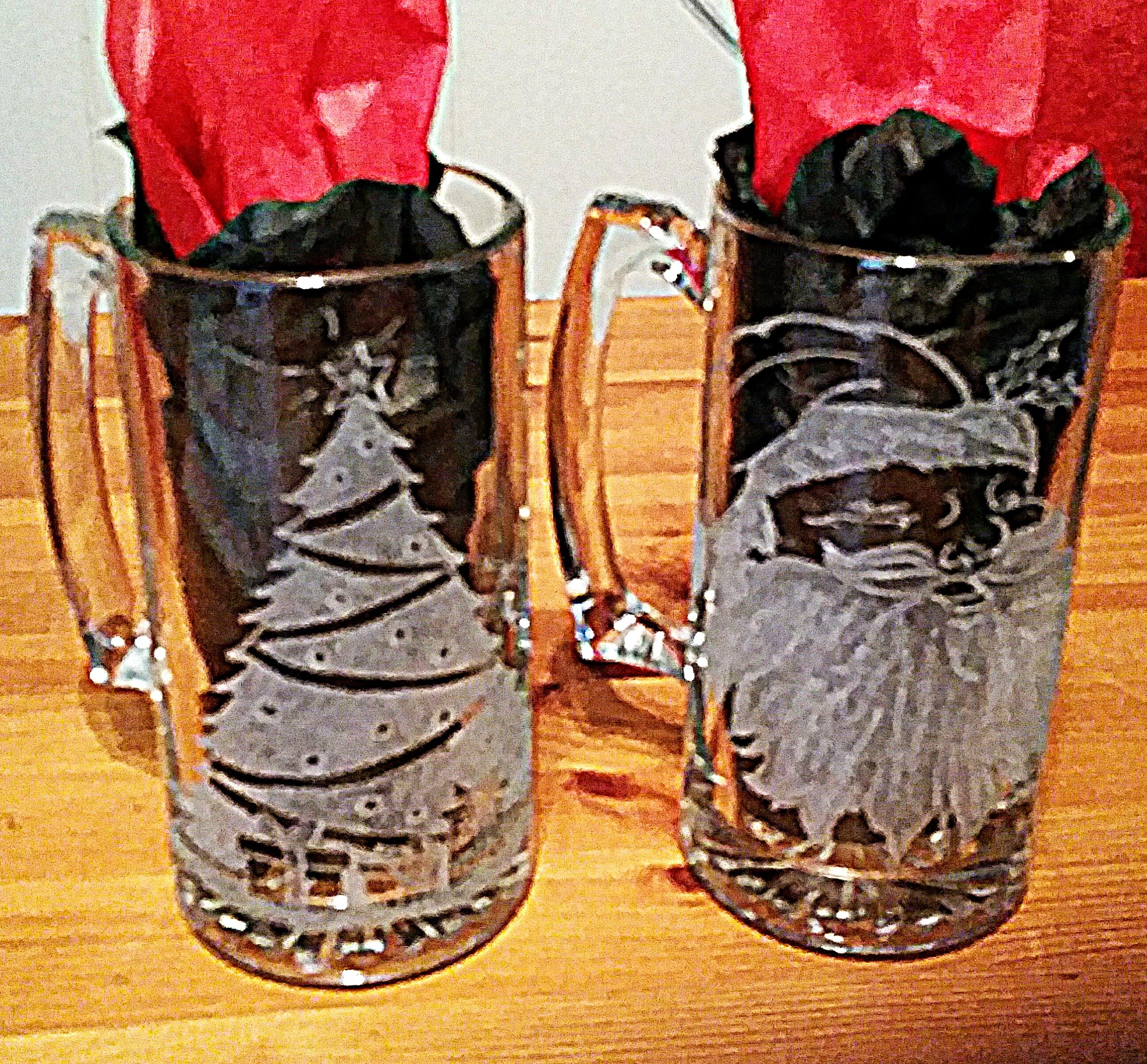Christmas Etched Glass Mugs