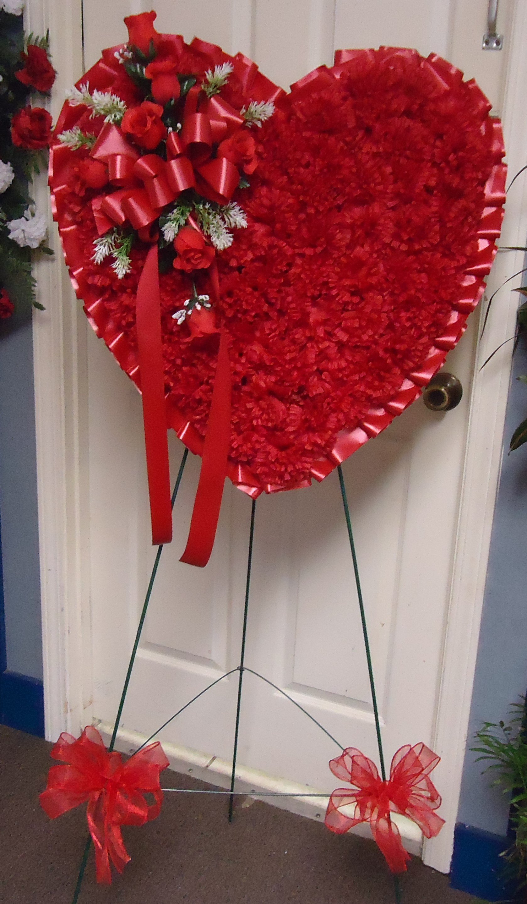 (6) "SILK" Standing Heart Spray
(Colors Vary Daily)
$125.00