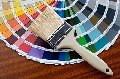 Paintbrush With Card Of Colors