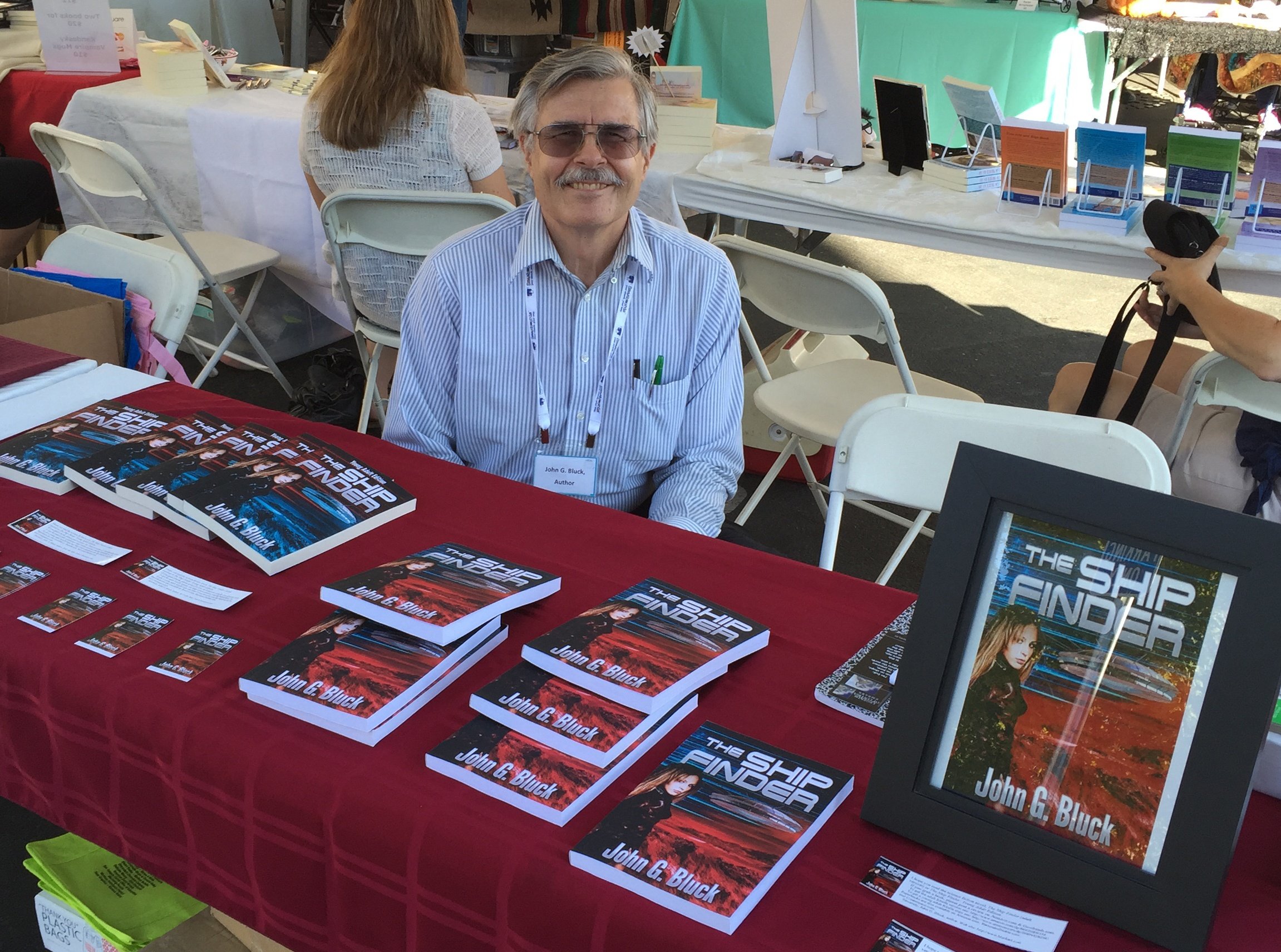 Author John G. Bluck at Manteca, Calif. Bookfest on Oct. 11, 2015.