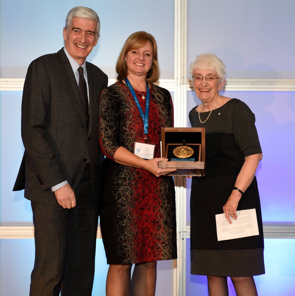 2018 - Bernard Lachapelle, president of Innovation Life Canada, Janice Murray, 
president of Novartis Pharmaceuticals Canada and Dr. Jean Gray, president of the 
Jury of  Prix Galien Canada