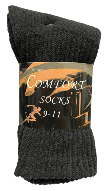 C101 
3PK COMFORT SOCKS CREW BLACK 9-11
UPC 812462030545
C201
3PK COMFORT SOCKS CREW BLACK 10-13
UPC 812462030576
80 CS PACK
