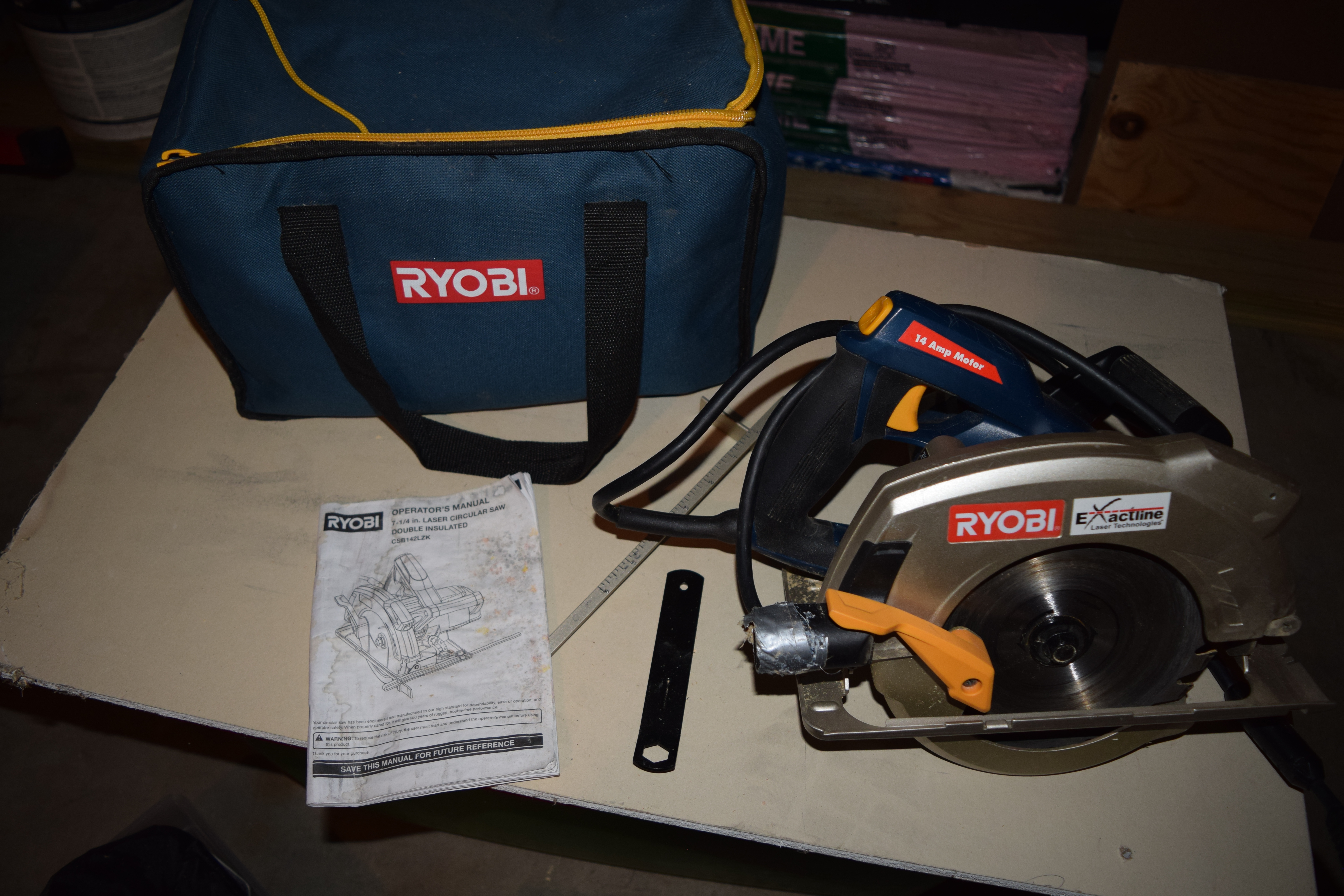 7-1/4” Laser Circular Saw (Model CSB142LZK by Ryobi)