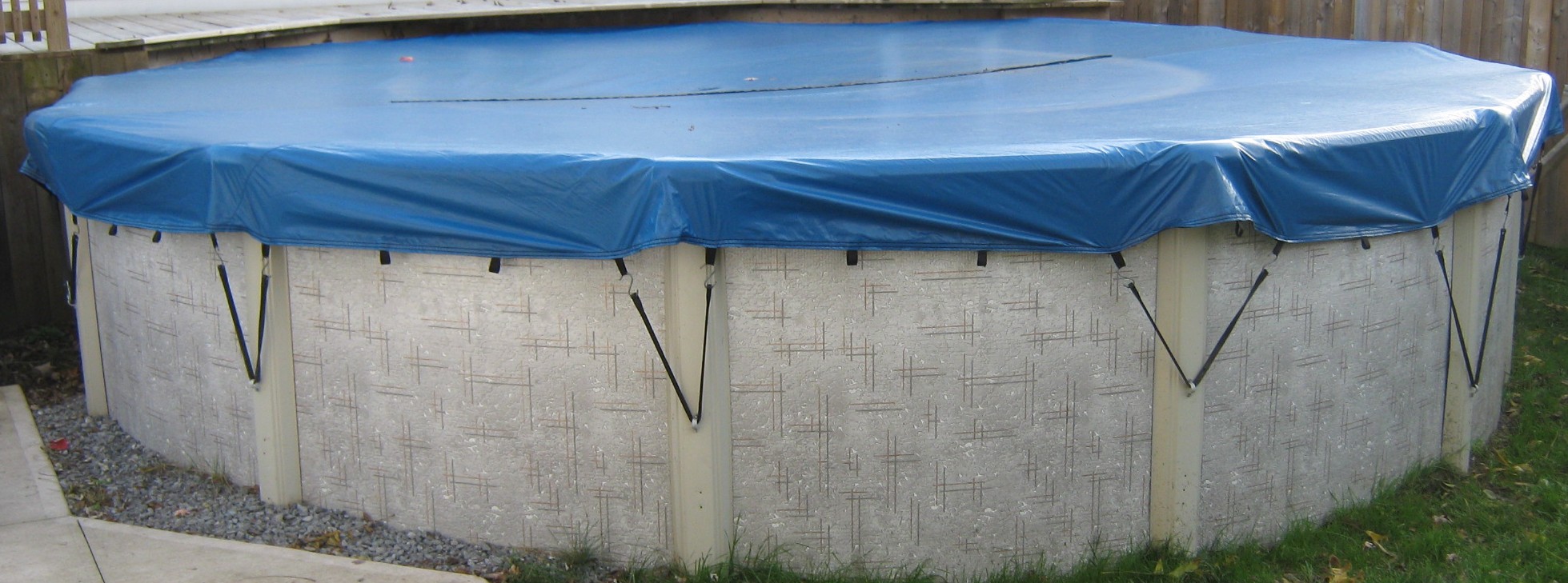 Arctic Blue Covers Above Ground, How To Put A Winter Cover On An Above Ground Pool With Partial Deck