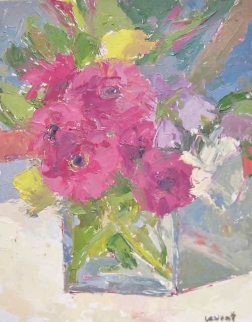 Levant, Gerberas and Yellow Carnations, 10x8 Oil
