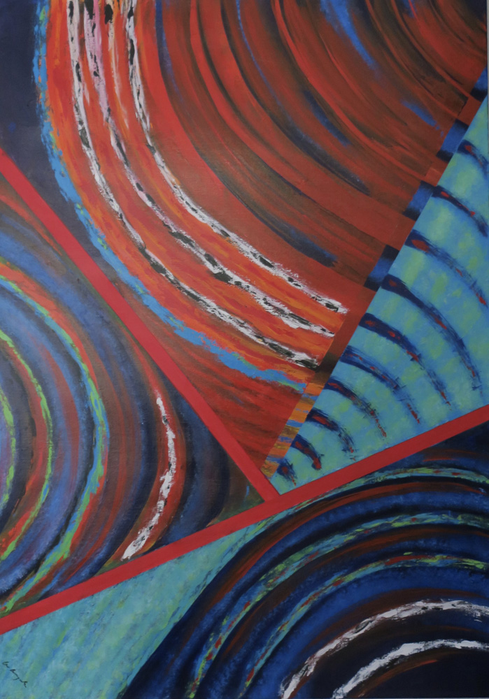 Red Interference 32 x 46