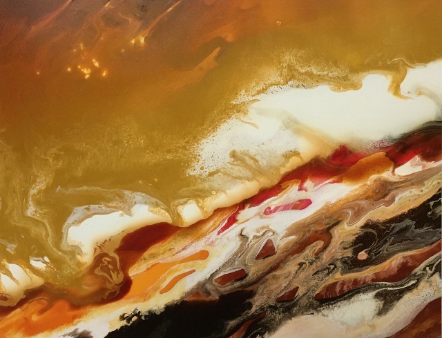 Peterson, Hot Flow, 7 1/2 x 9 1/2 Acrylic