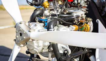 Close up of Propeller and Engine