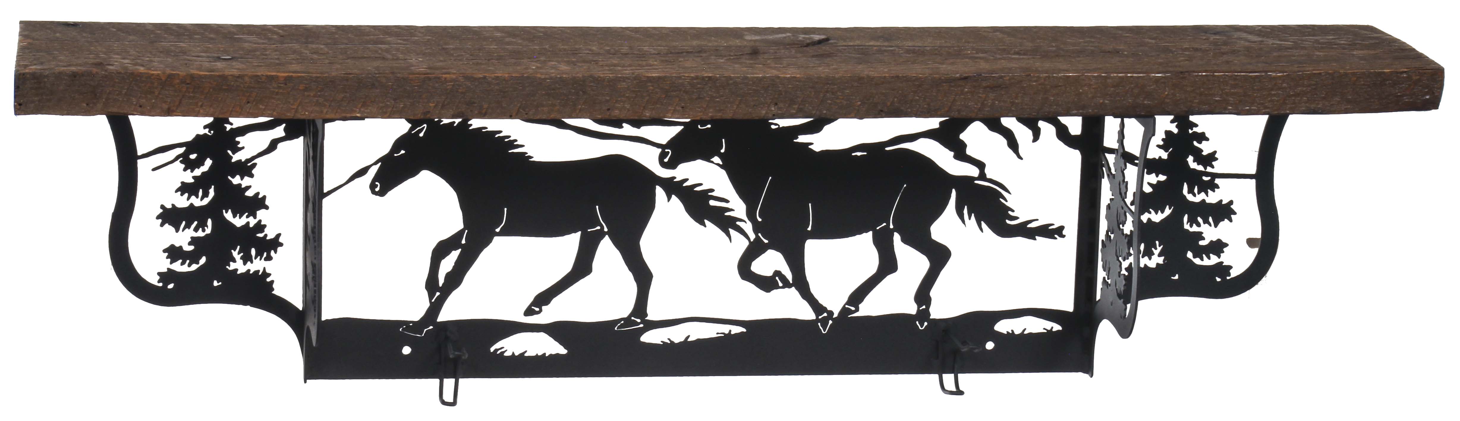 Rustic Shelf w/Horses-#66