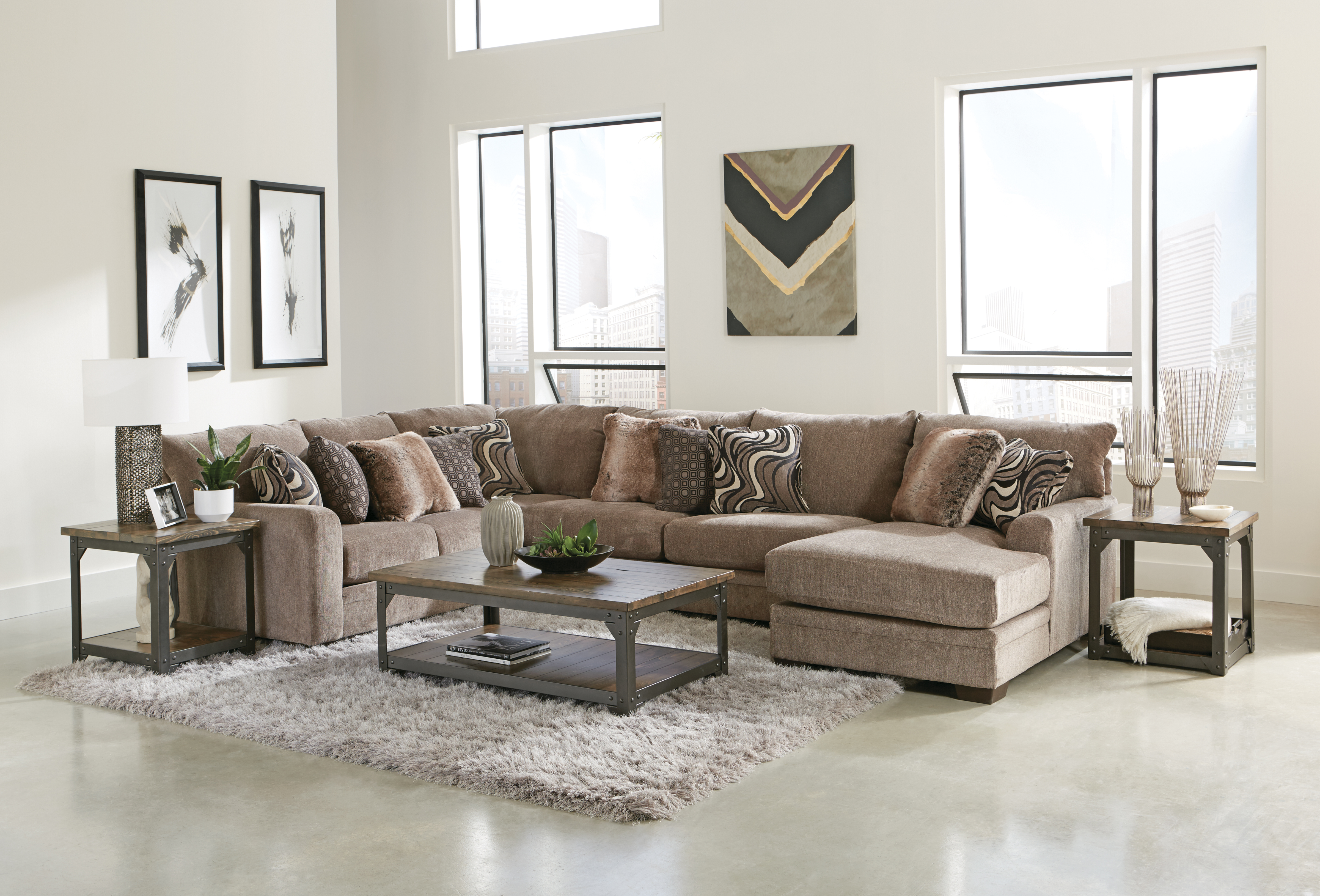 4472 Kingston Luxe Pewter 3 pc Sectional Sofa