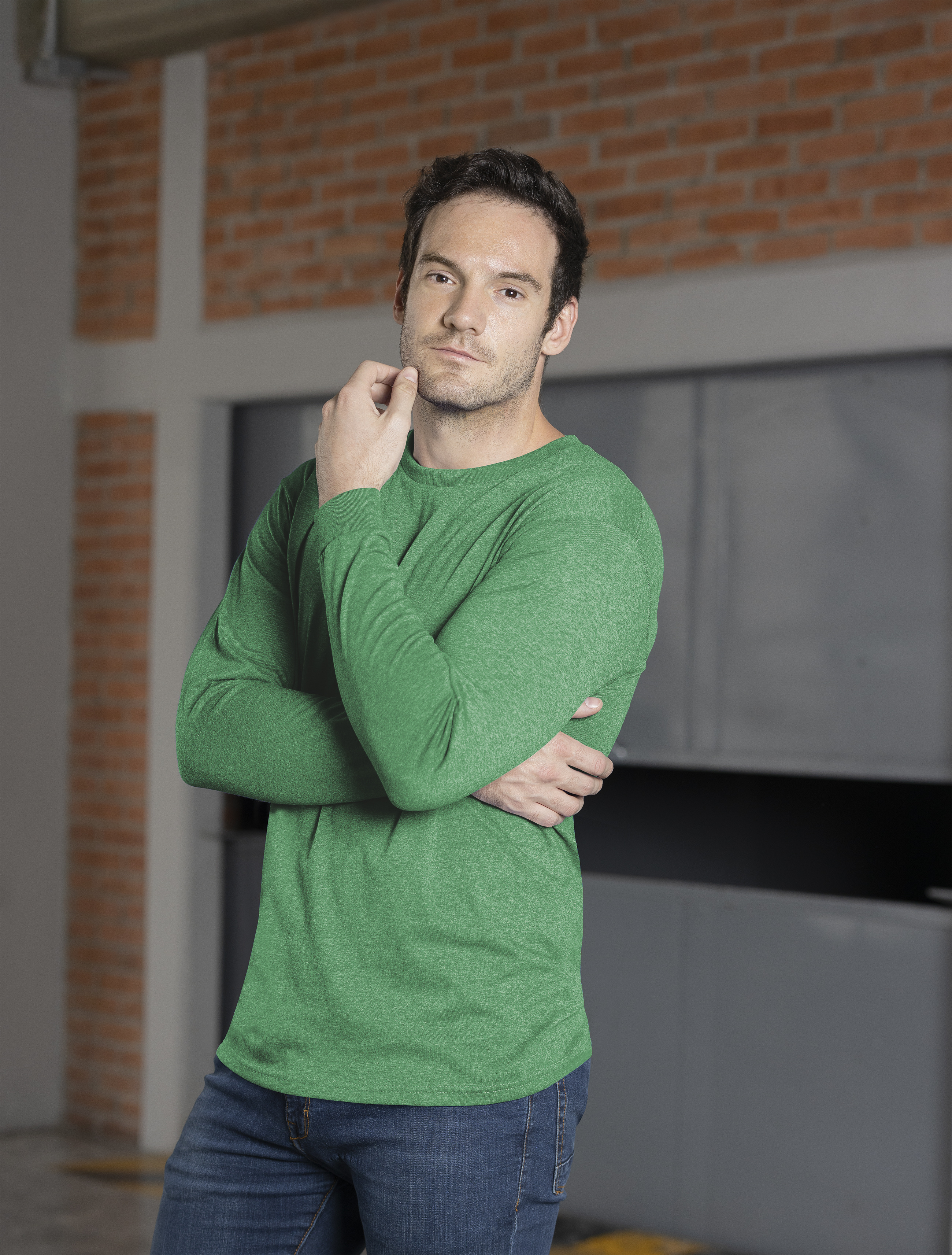 Playera Jaspe Manga Larga C0354