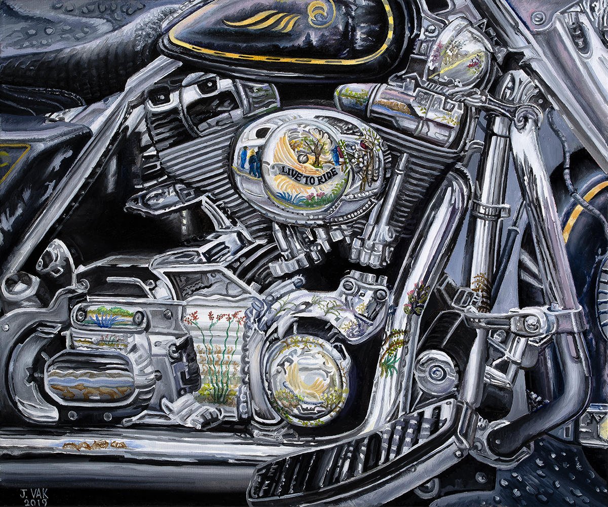 Harley Davidson Reflections
     20 X 24 Original Oil
             $2500
              2019