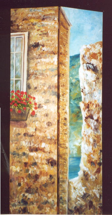 Greek Isle Room Divider (Back), Acrylic
