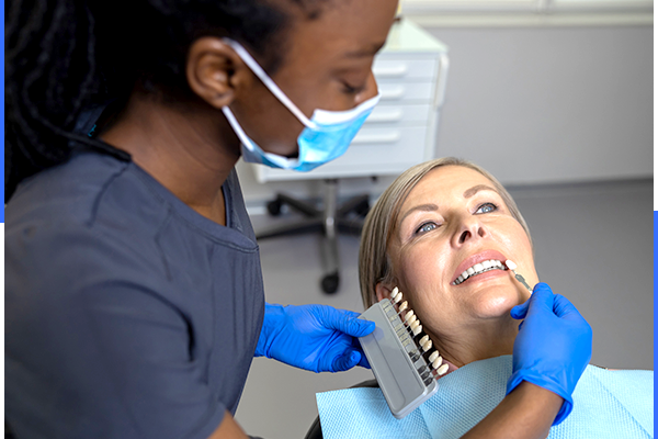 Female patient with orthodontist