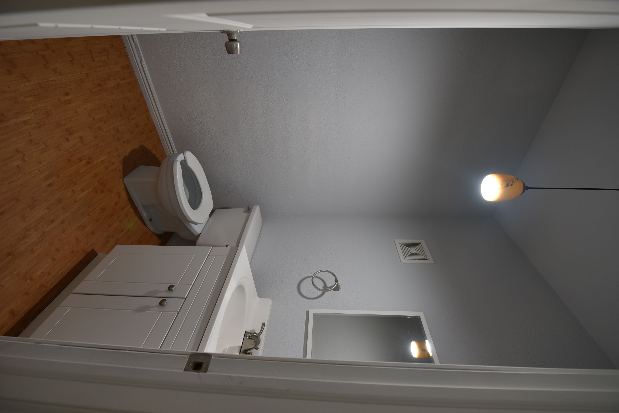 Private restroom in warehouse