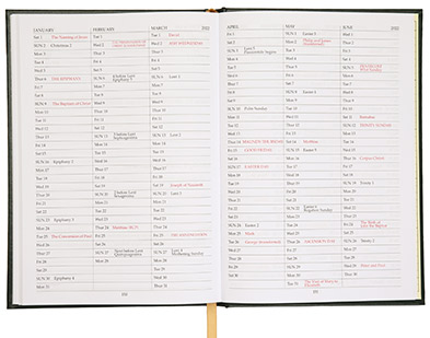 2022 church calendar
pages