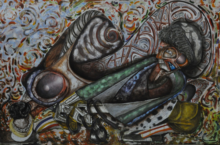 Aku Pema & Me- Inception
acrylic on canvas 30 X 40 inches